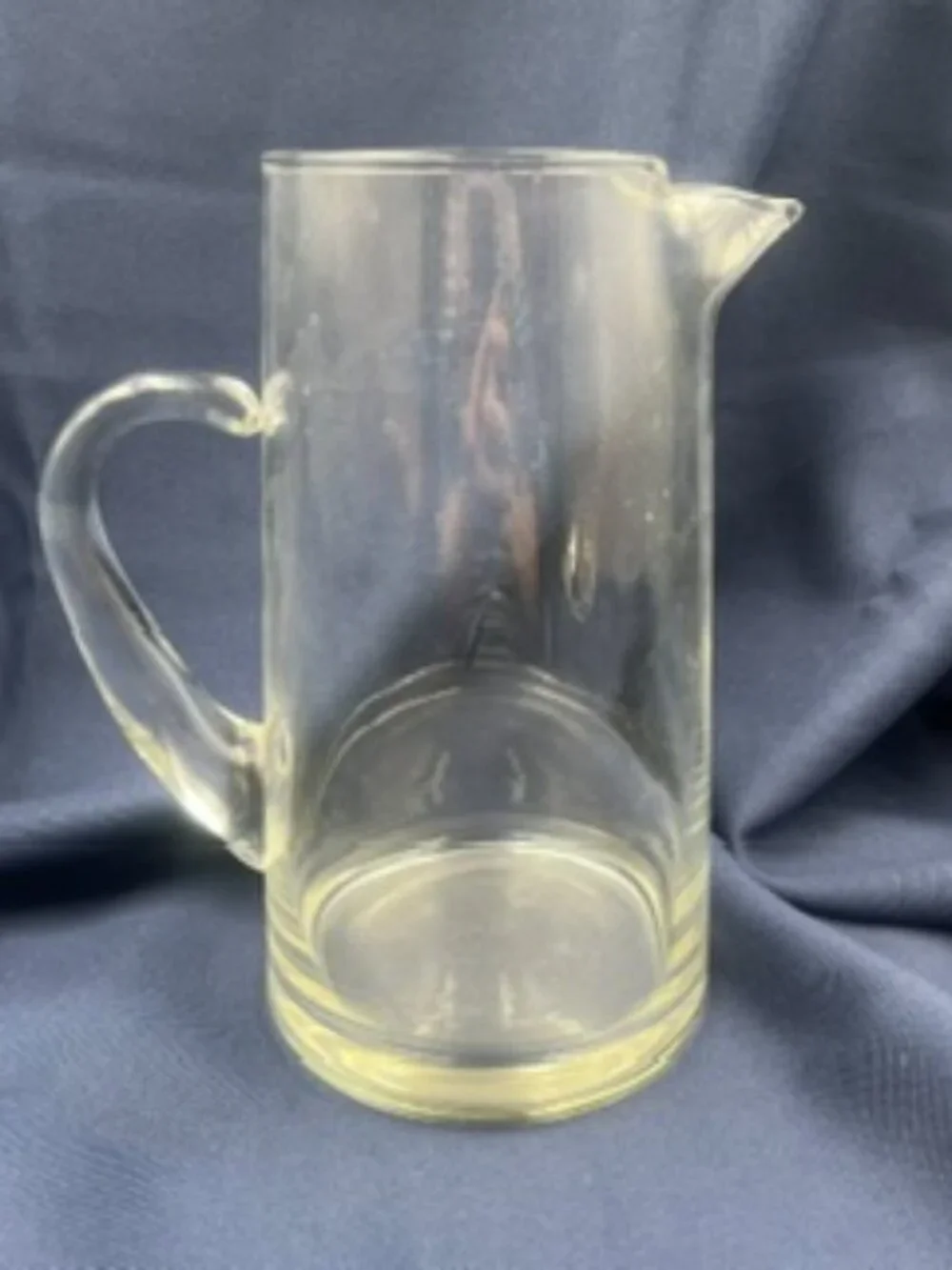 Vintage Hand-Blown Clear Glass Pitcher 1 Quart Mid-Century Martini pitcher